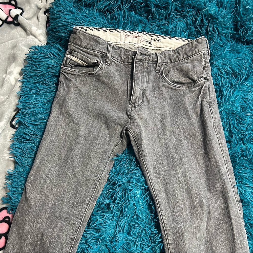 vans slim grey jeans